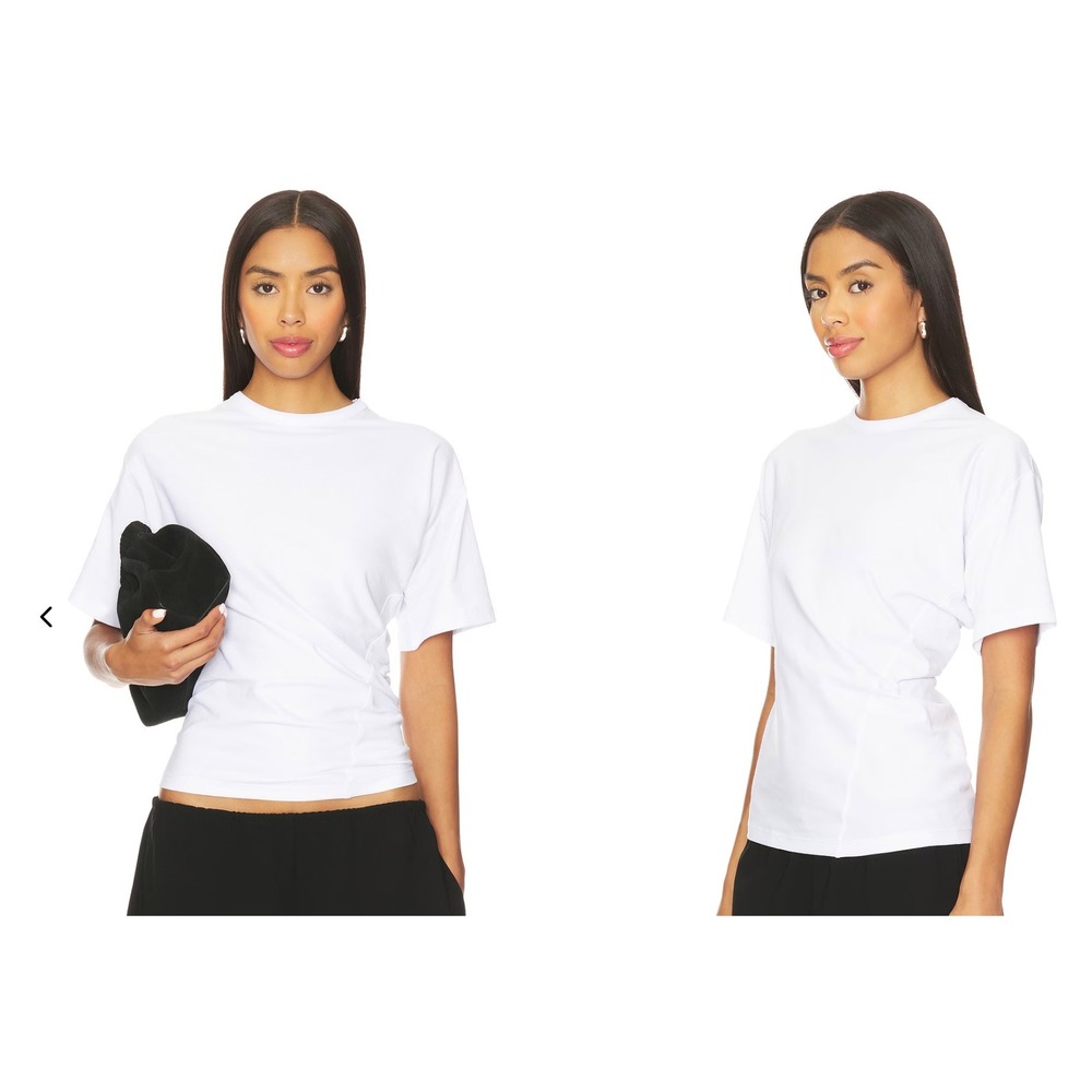 NEW EAVES Ira Twisted Tee White Crewneck Top Size M NWT